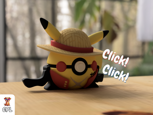 Pokebola tipo clicker - Pikachu Monkey D. Luffy